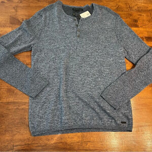 John Varvatos Heathered Blue Crewneck Sweater